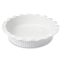 Miicol White Ceramic Pie Pan, 50 oz / 1500 ml Ripple Edge Deep Baking Dish, 9 Inch / 22 cm Round Ceramic Pie Plate, Suitable for Quiche, Apple Pie, Meat Pie, Ideal Gift for Baking Lovers