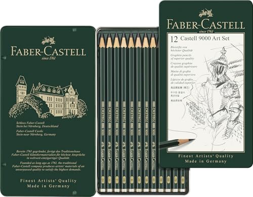 Faber-Castell 9000 Graphite Sketch Pencil Sets Art 8B - 2H set of 12