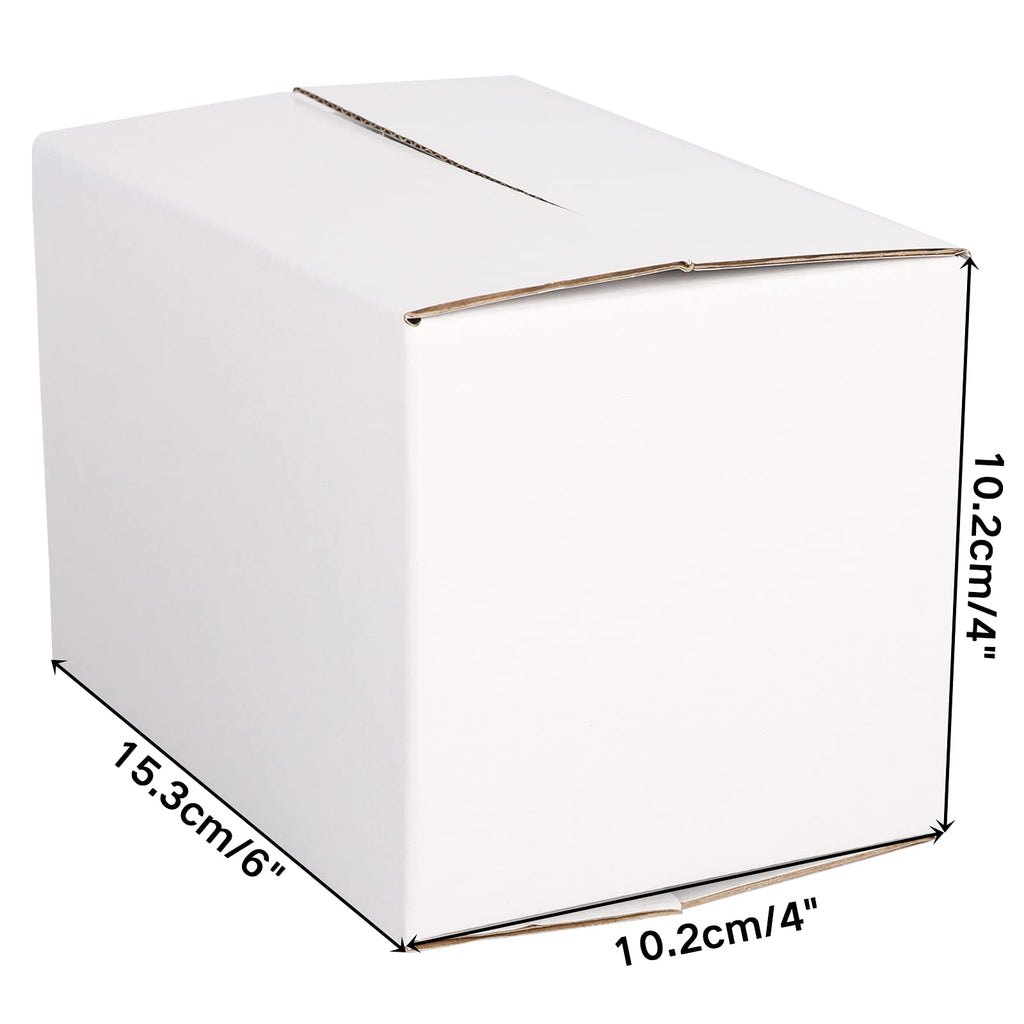 Peohud 40 Pack Small Cardboard Boxes, 6x4x4 inches Small Shipping Boxes, Sturdy Ornament Mailing Box, Corrugated Packing Shipping Storage Carton Box, White