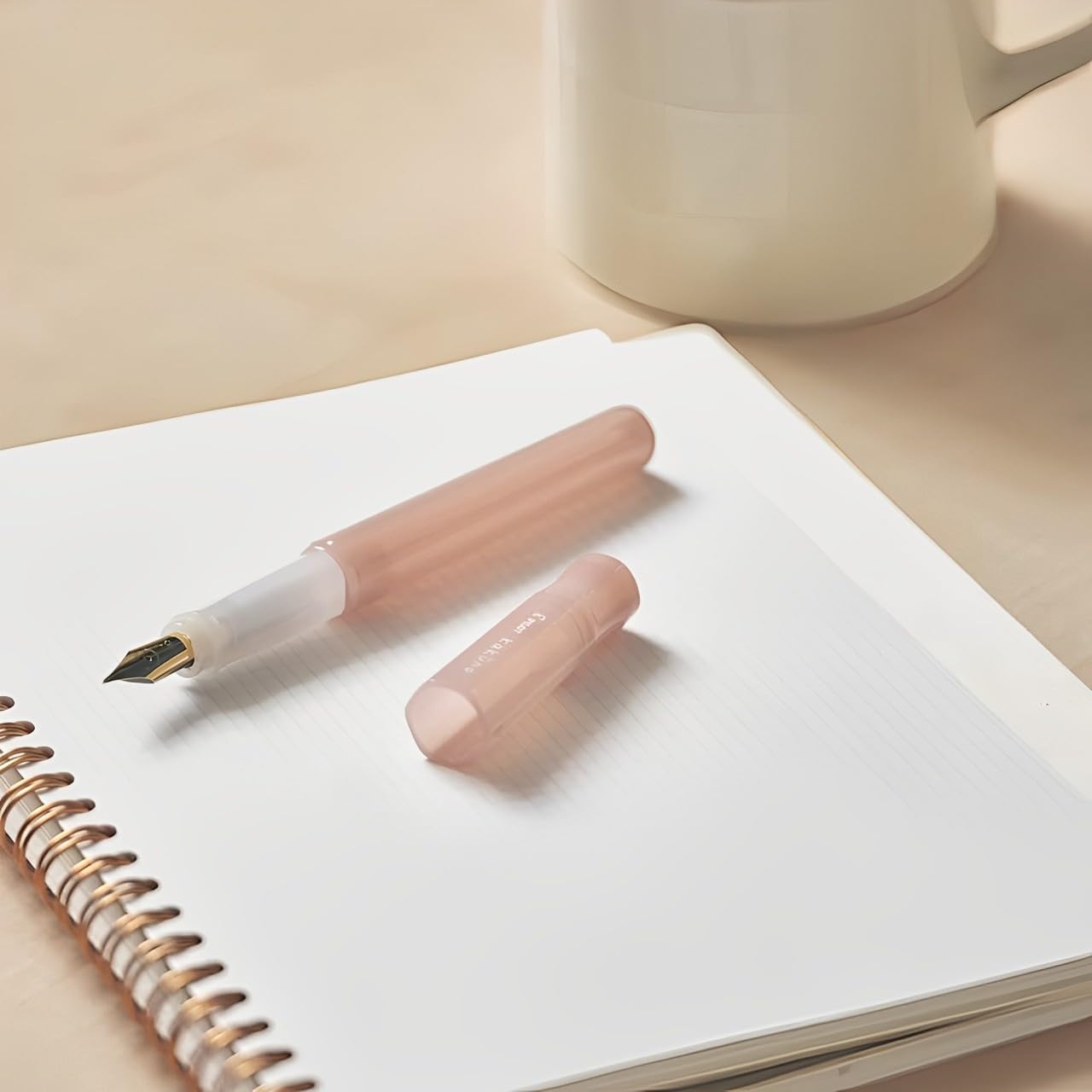 Pilot Kakuno Fountain Pen Madoromi Color Series, Gold (Smiley Face) Fine Nib, Perfect for Beginners and Creative Expression, Ivory, PFKA-1MDIF