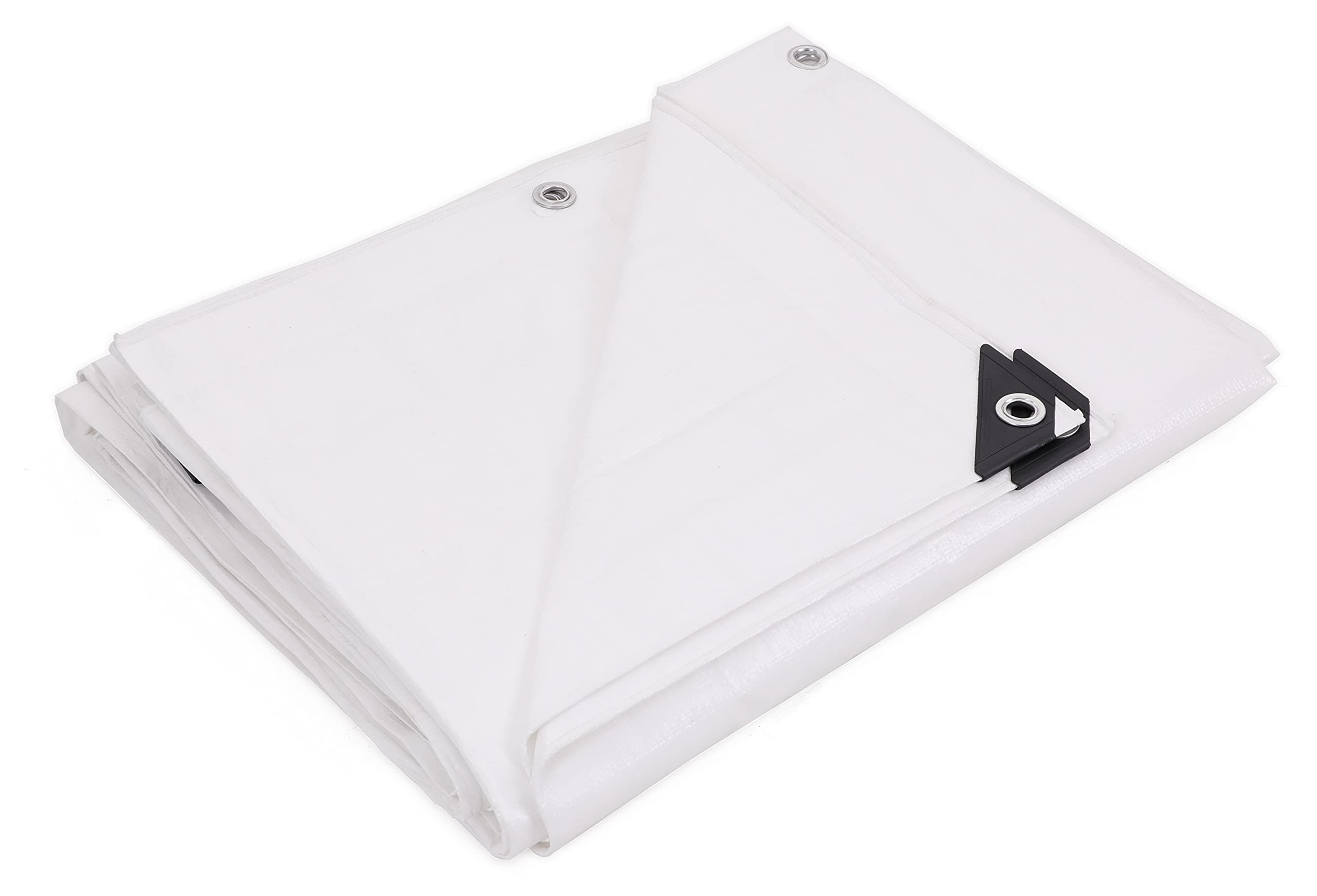 Kotap 8-ft x 20-ft Heavy-Duty 12 by 12 Cross Weave 8-mil White Poly Tarp, Item: TRW-0820