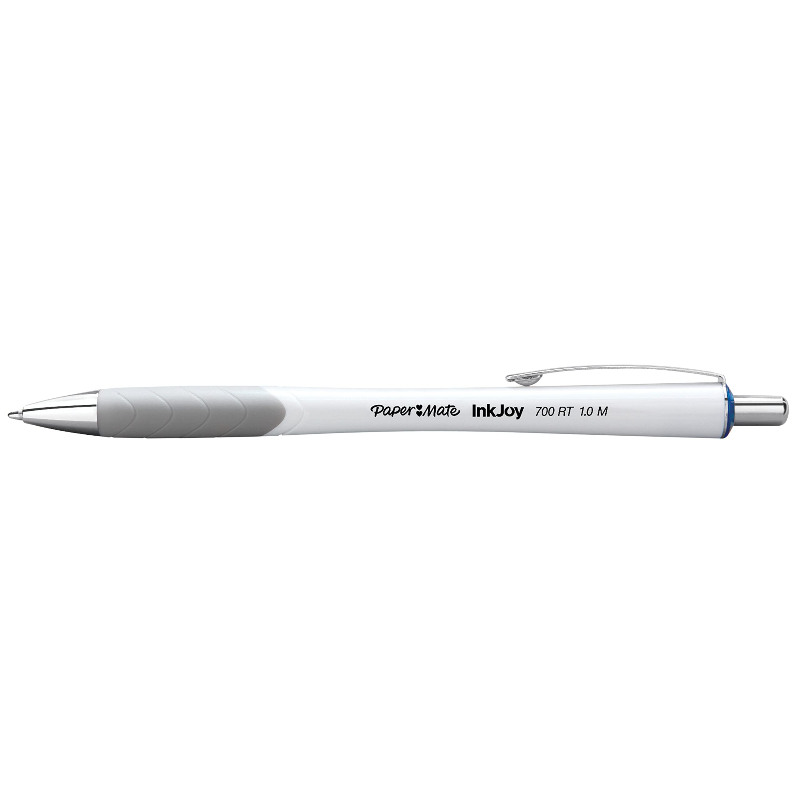 Paper Mate InkJoy 700RT Retractable Ballpoint Pens, Medium Point, White Barrel, Blue Ink, Box of 12 (1951346)