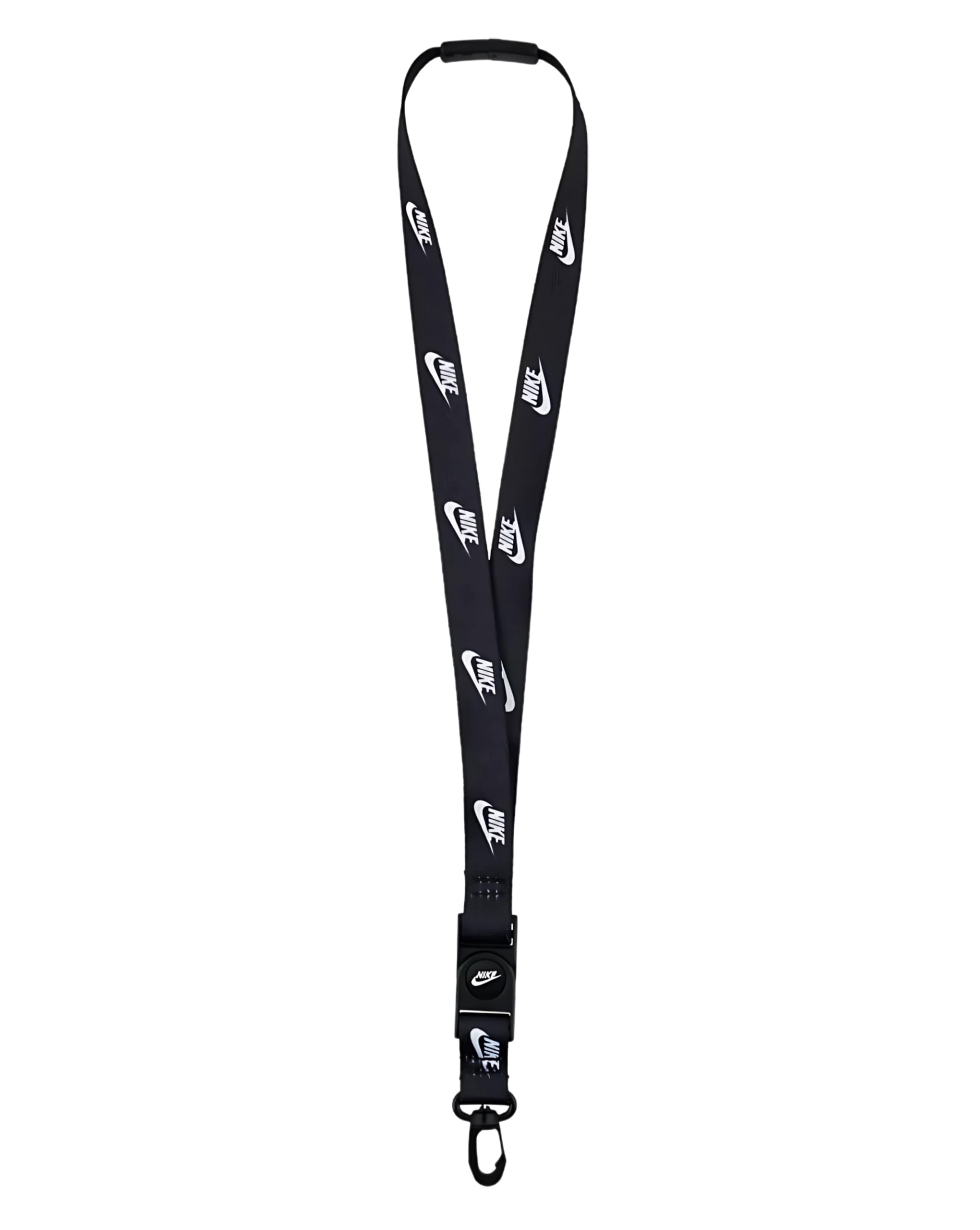 Nike Club Breakaway Lanyard – Futura Logo Neck Strap, Detachable Buckle & Swivel Hook for ID & Keys, One Size, Black | White, One Size
