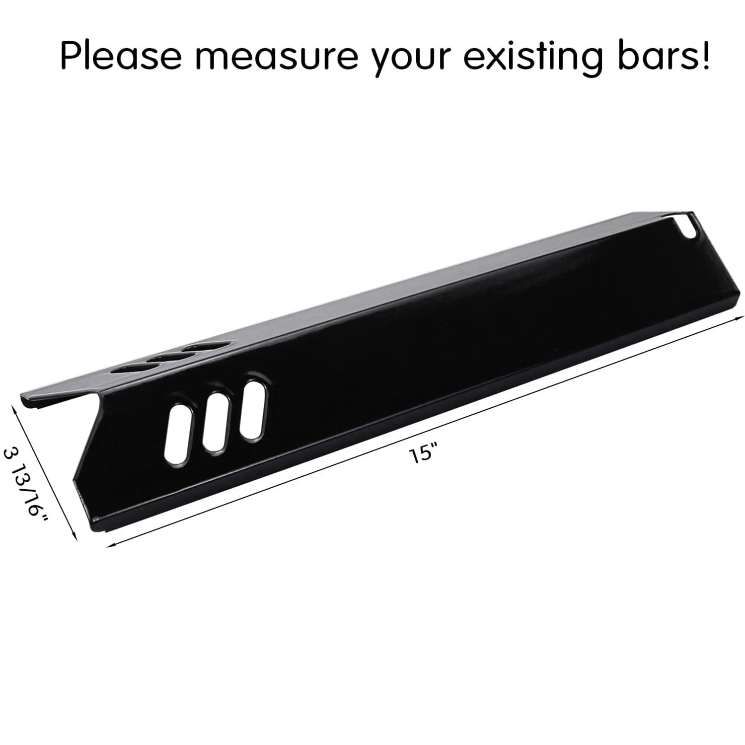 GFTIME 15'' Grill Heat Plates Replacement Parts for Backyard GBC1460W, GBC1461W, BHG, Dynaglo DGF510SBP, DGF510SSP, Phoenix, Montana, Uniflame Grill, BY15-101-001-02, Porcelain Steel, 4-Pack