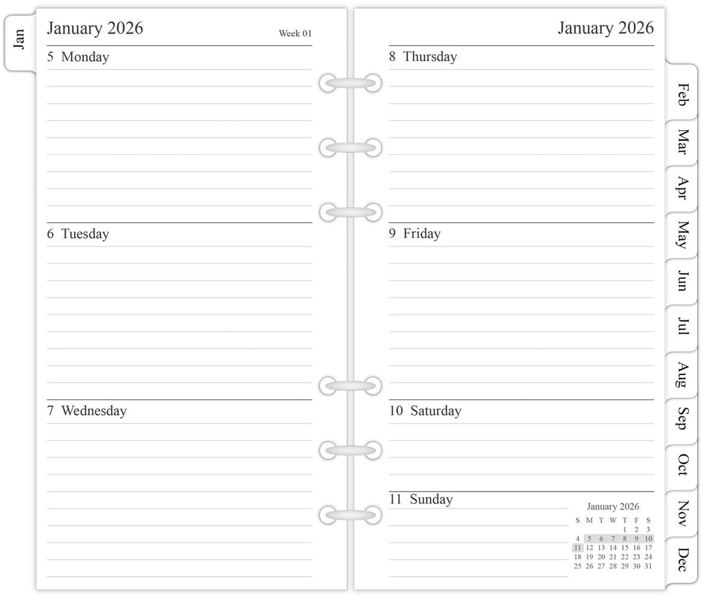 newestor 2026 Weekly & Monthly Planner Refill, 3-3/4" x 6-3/4", January 2026 - Dec 2026, Personal/Compact/Size 3