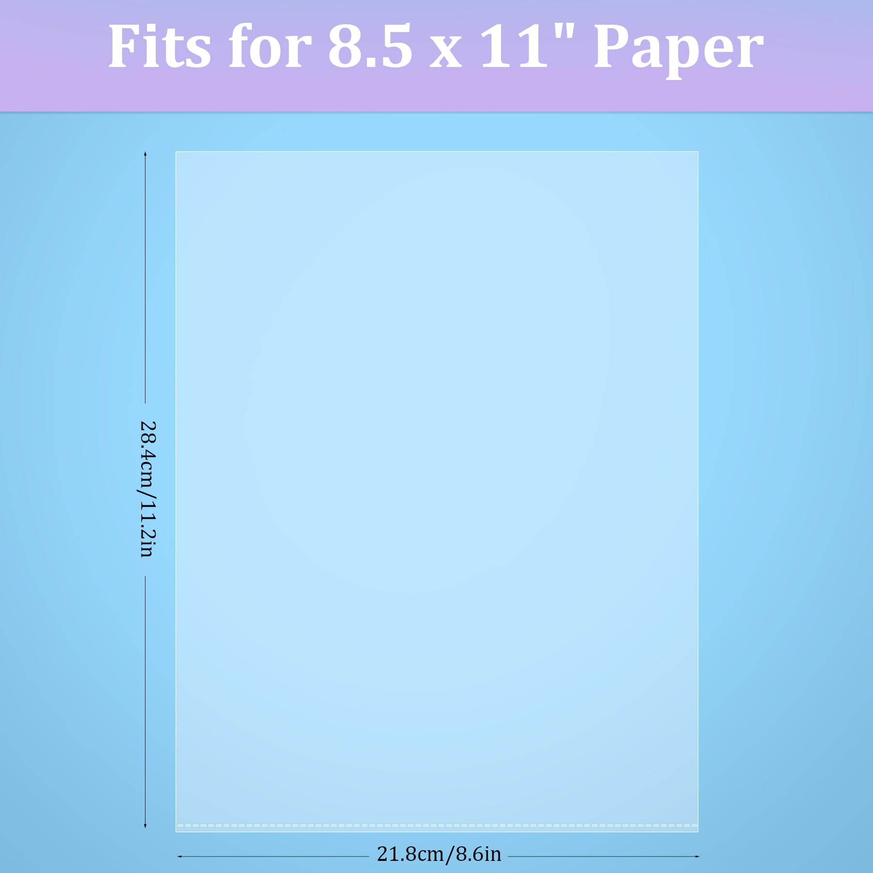 AKONEGE 100 Pack No Holes Sheet Protectors, 8.5 x 11 Inch Letter Size, Polypropylene (PP), Top Loading, Heavyweight Plastic, Clear View, Document & Artwork Protectors
