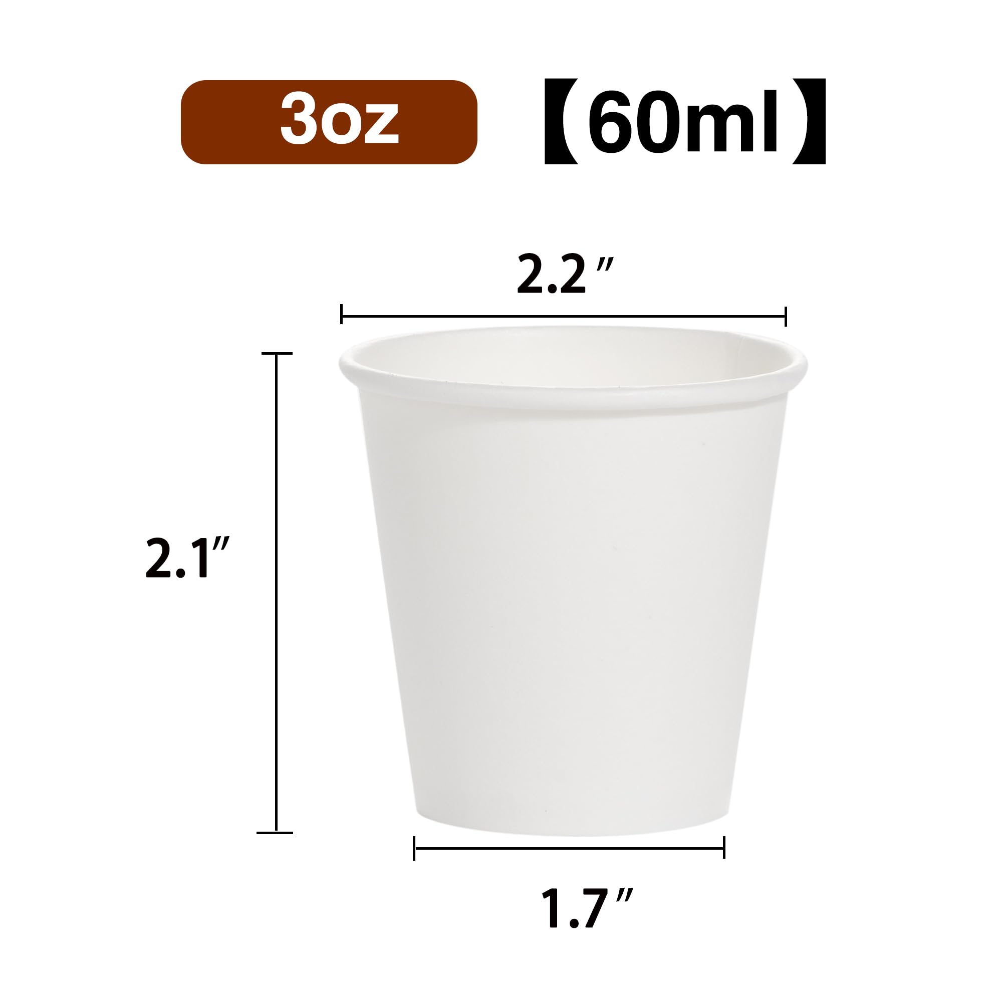 [600 Pack] Dbfengbilian Disposable Coffee Paper Cups, Espresso, Hot Coffee Paper Cups for Party, Picnic, Bathroom Mouthwash, Travel and Events White (3oz)