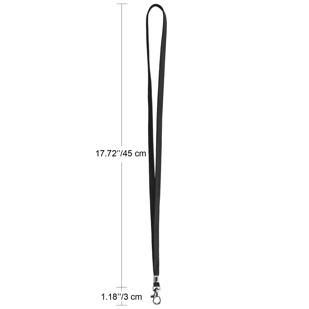 Neck Strap Lanyards - Fushing 100 Pack Black ID Badge Lanyards with Swivel Clasp for Office ID Card Holders Badges Holders Keychain