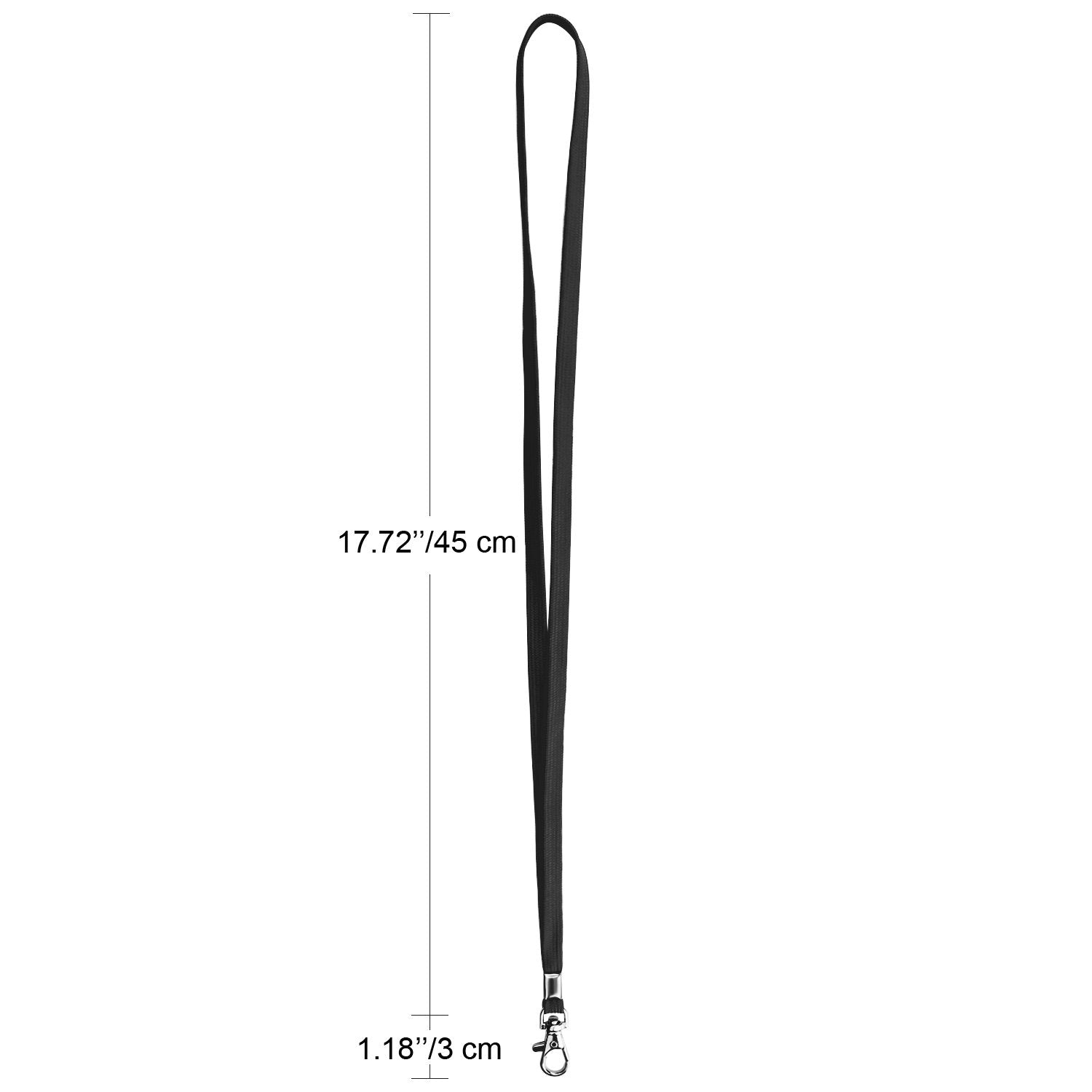 Neck Strap Lanyards - Fushing 100 Pack Black ID Badge Lanyards with Swivel Clasp for Office ID Card Holders Badges Holders Keychain