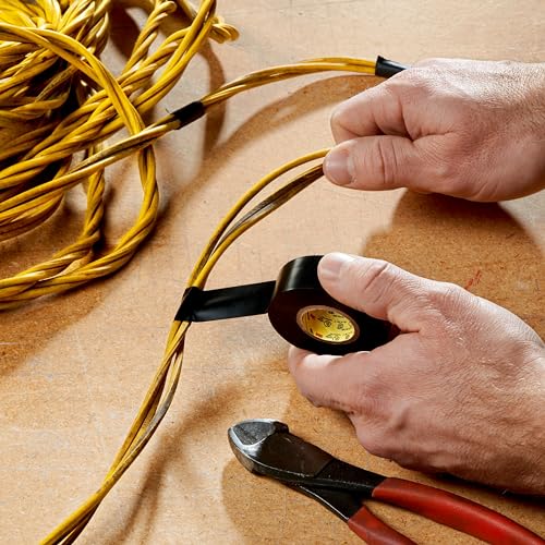 Scotch Vinyl 700 Electrical Tape, 5 Rolls, Black, 3/4-in x 66-ft, Commercial Grade, Rated for Temperatures Up to 194-Degree, Highly Flexible, Stretchy and Conformable (24413-BA-6)
