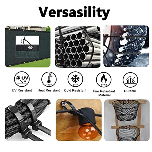 Black Zip Ties Heavy Duty 20 Inch Outdoor, 250lb Extra Large Cable Tie Wraps Long Plastic Wire Ties Wide Big Strong Thick Zipties 40 Pack