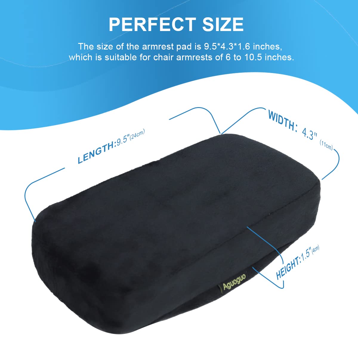 Ergonomic Office Chair Armrest Pads，New Upgrade Does Not Collapse Memory Foam，Ease Elbow & Arm Pressure,Suitable for Office Chair and Game Chair Armrest Cushion Pillow(2 Piece Set)