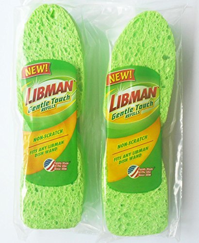 Cleaning Sponge Non-Scratch Libman Gentle-Touch Refills 2-2-Packs (4 Total sponges) Made in USA
