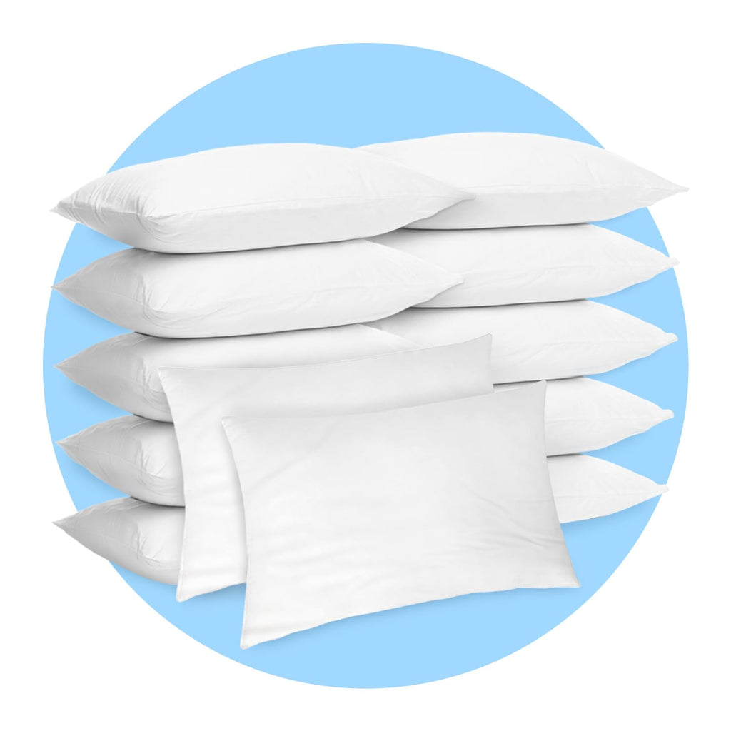 Avalon Bedding Pillow Cases Standard Size Set of 12 White Pillow Cases Cotton Blend 200 TC Pillow Covers Perfect for Home & Hospital, Hotel Quality Pillow Protectors 20"x30" Queen Size