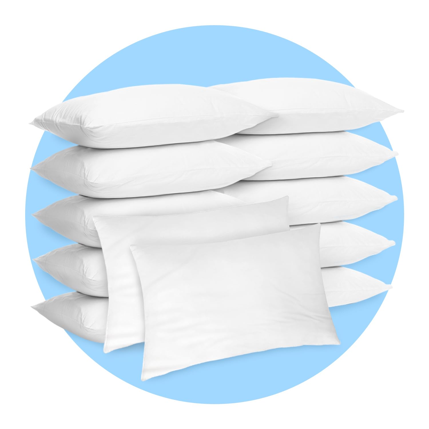 Avalon Bedding Pillow Cases Standard Size Set of 12 White Pillow Cases Cotton Blend 200 TC Pillow Covers Perfect for Home & Hospital, Hotel Quality Pillow Protectors 20"x30" Queen Size