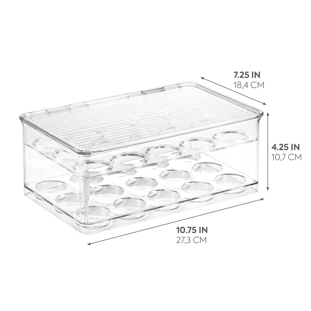 iDesign Linus Stacking 2-Tier Single Serve Coffee Pod Holder with Lid-Clear