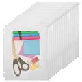 YoeeJob 3 Holes Clear PVC Zipper Binder Pocket Insert Pages Letter Size, 8 1/2" x 11 Loose Leaf Binder Filing Storage Bags 15 Per Pack