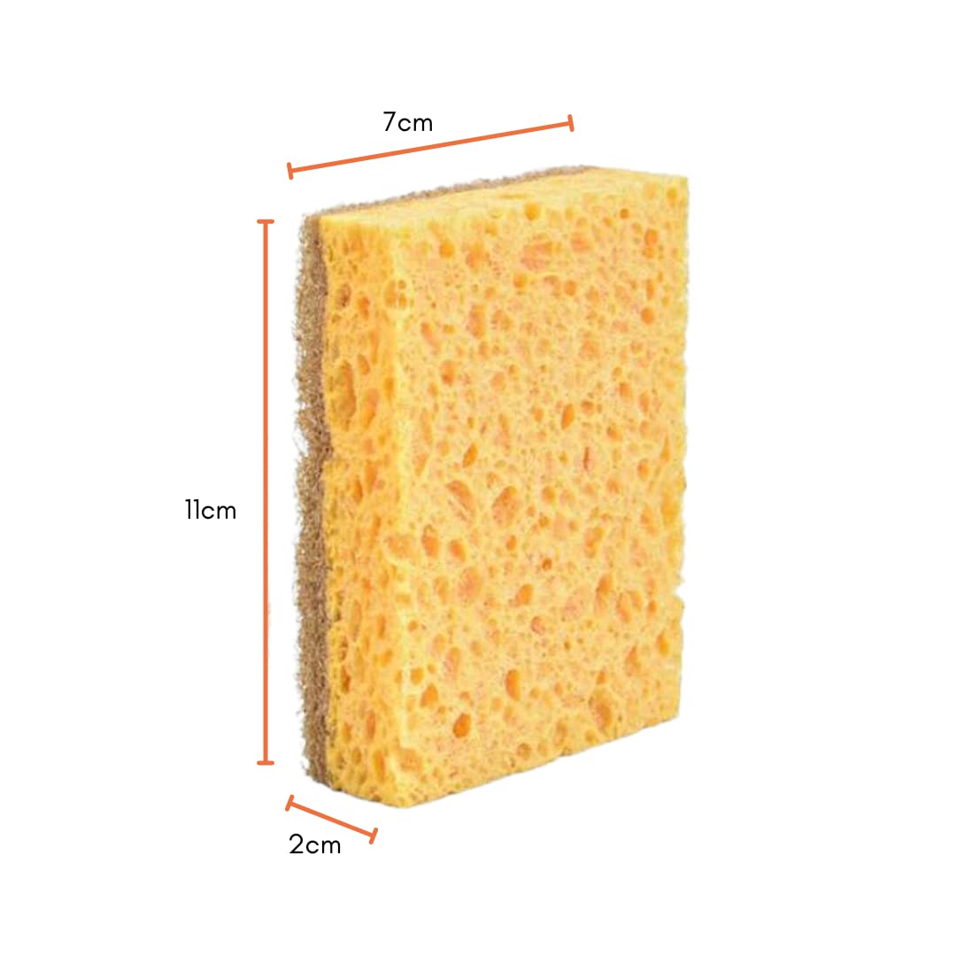 Hot Homey Non-Scratch Plant Based Scrub Sponge - Coconut Fiber and Biodegradable Sponges - Perfect Compostable Scrub Pads for Dishes and Bathroom