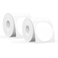 SUPVAN T50M Series Label Maker Tape, 2 Rolls Round Size Φ 50mm 140 Labels/Roll Genuine Laminated Thermal Label Tape Refill, Waterproof Oilproof Highly Adhesive Auto Detect Labels, Black on White