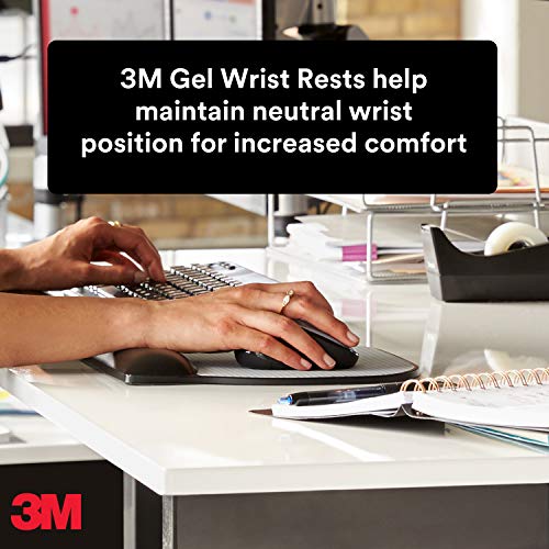 3M Ergonomics Mouse Pad with Gel Wrist Rest, 9.2 and 8.7 Inch, Enhances Mouse at Fast Speeds