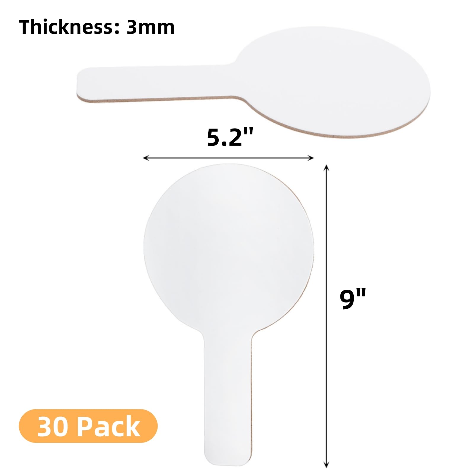 Cididu 30 Pack Dry Erase Answer Paddle, Mini White Boards, Double Sided Handheld Paddles, Thickened Auction Paddles for Students, Small Dry Erase Signs Boards for Classroom Teachers School Supplies