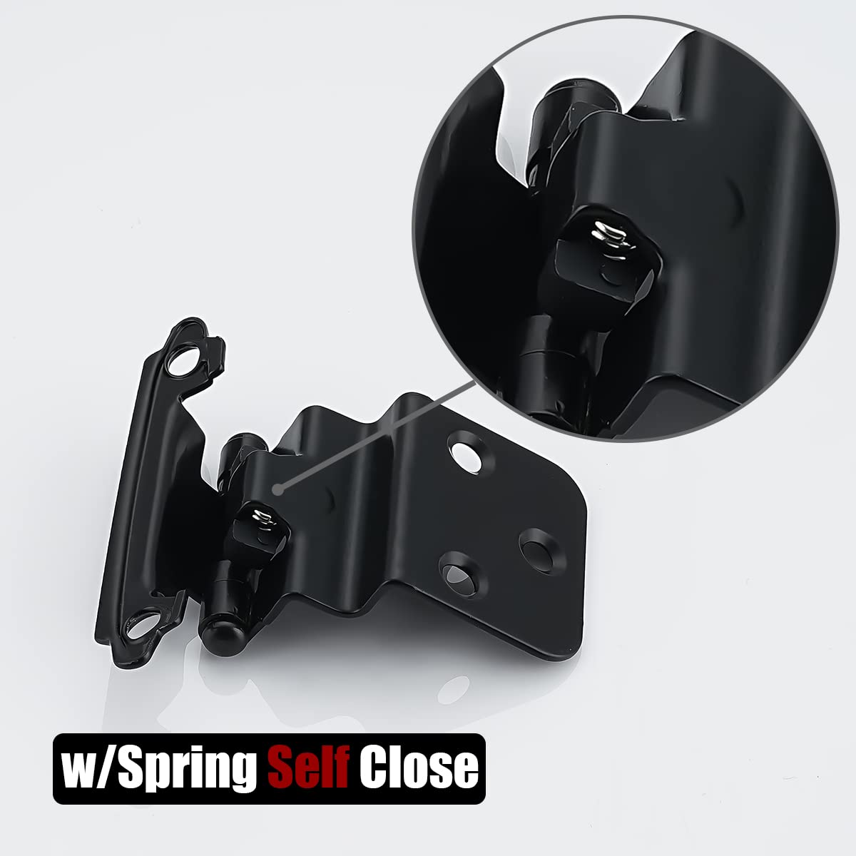 JQK 3/8 Inch Inset Cabinet Door Hinges, Cabinet Hinge, 20 Pack Matte Black, CH201-BK-P20