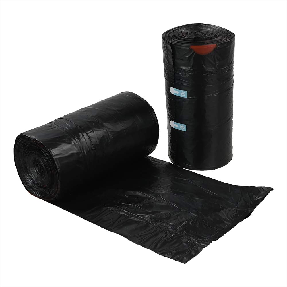 DynkoNA 1.5 Gallon Small Garbage Bags Black, Trash Bags With Handles, 110 Bags/2 Rolls