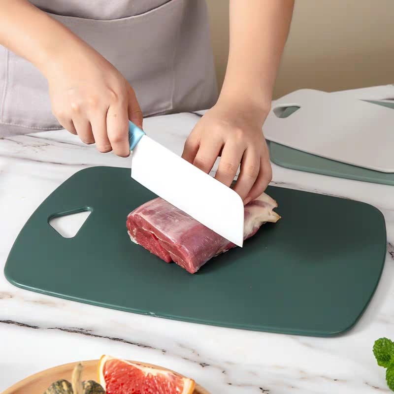 Plastic Cutting Board Set of 3, Cutting Boards for Kitchen,Thick Chopping Boards for Meat, Veggies, Fruits, with Easy Grip Handle,Non-Slip, Dishwasher Saf,Suitable for Outdoor Camping, RV. (Green)