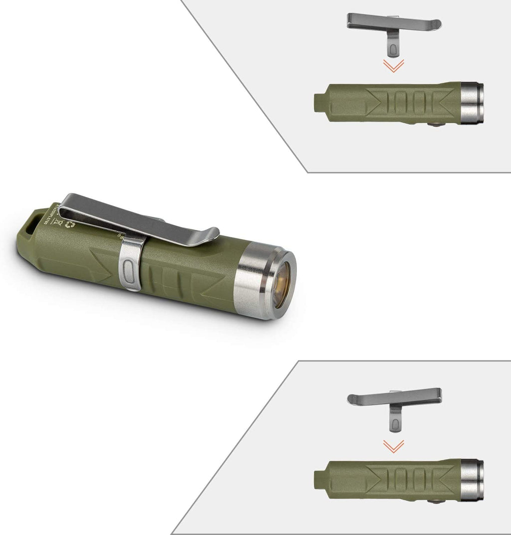 RovyVon Aurora A1 USB-C Keychain Flashlight, 650 Lumens Super Bright with EDC Pocket-Sized, Momentary On, Lock Mode, Choice for Camping Emergency Outdodr(ArmyGreen)