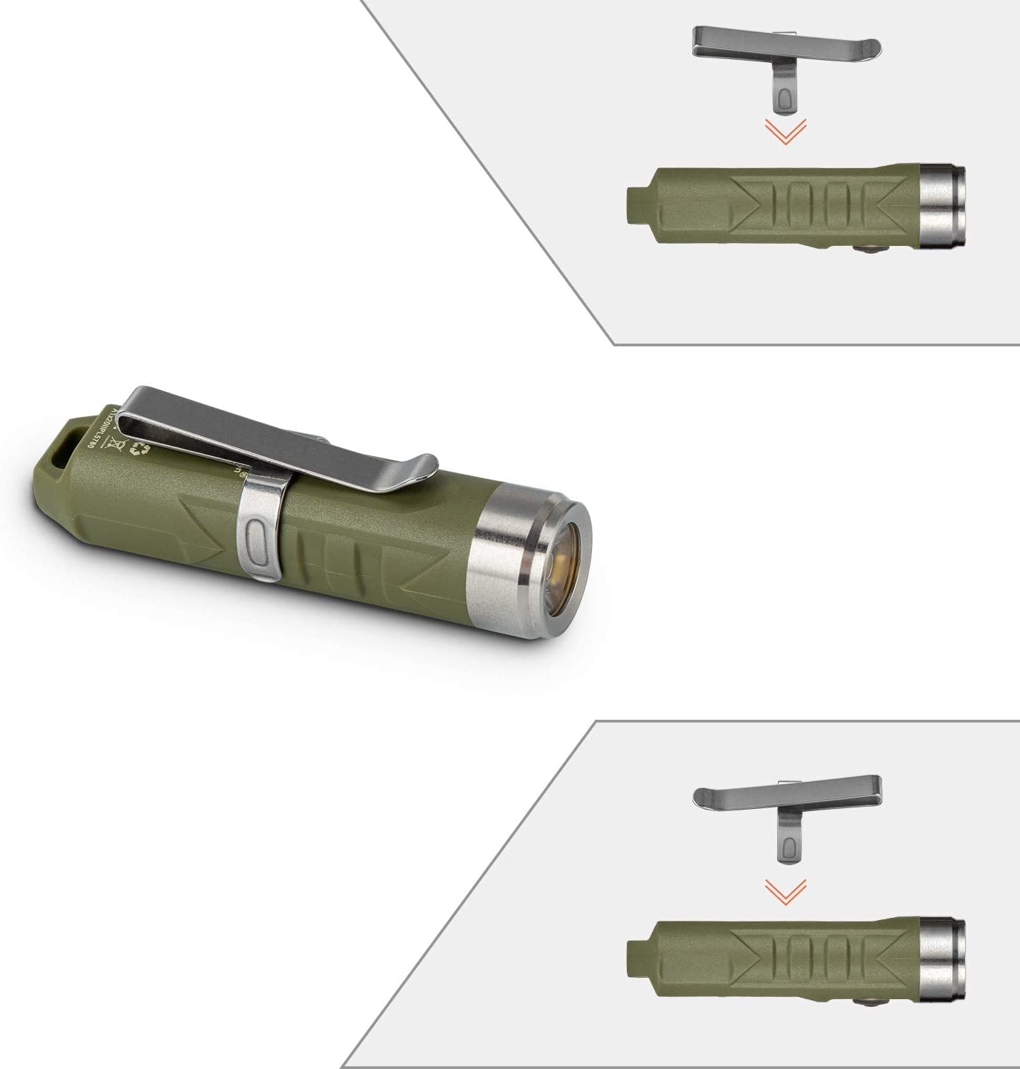 RovyVon Aurora A1 USB-C Keychain Flashlight, 650 Lumens Super Bright with EDC Pocket-Sized, Momentary On, Lock Mode, Choice for Camping Emergency Outdodr(ArmyGreen)