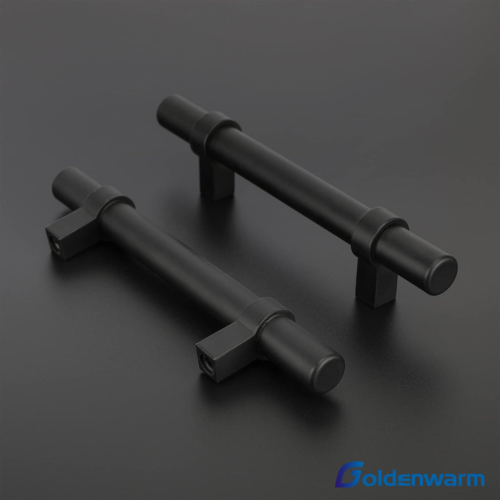 goldenwarm Black Cabinet Handles Kitchen Drawer Handles - LST16BK76 Black Drawer Handles 3in Cabinet Handles for Dresser Drawer Handles 5 inch Overall Length,10 Pack
