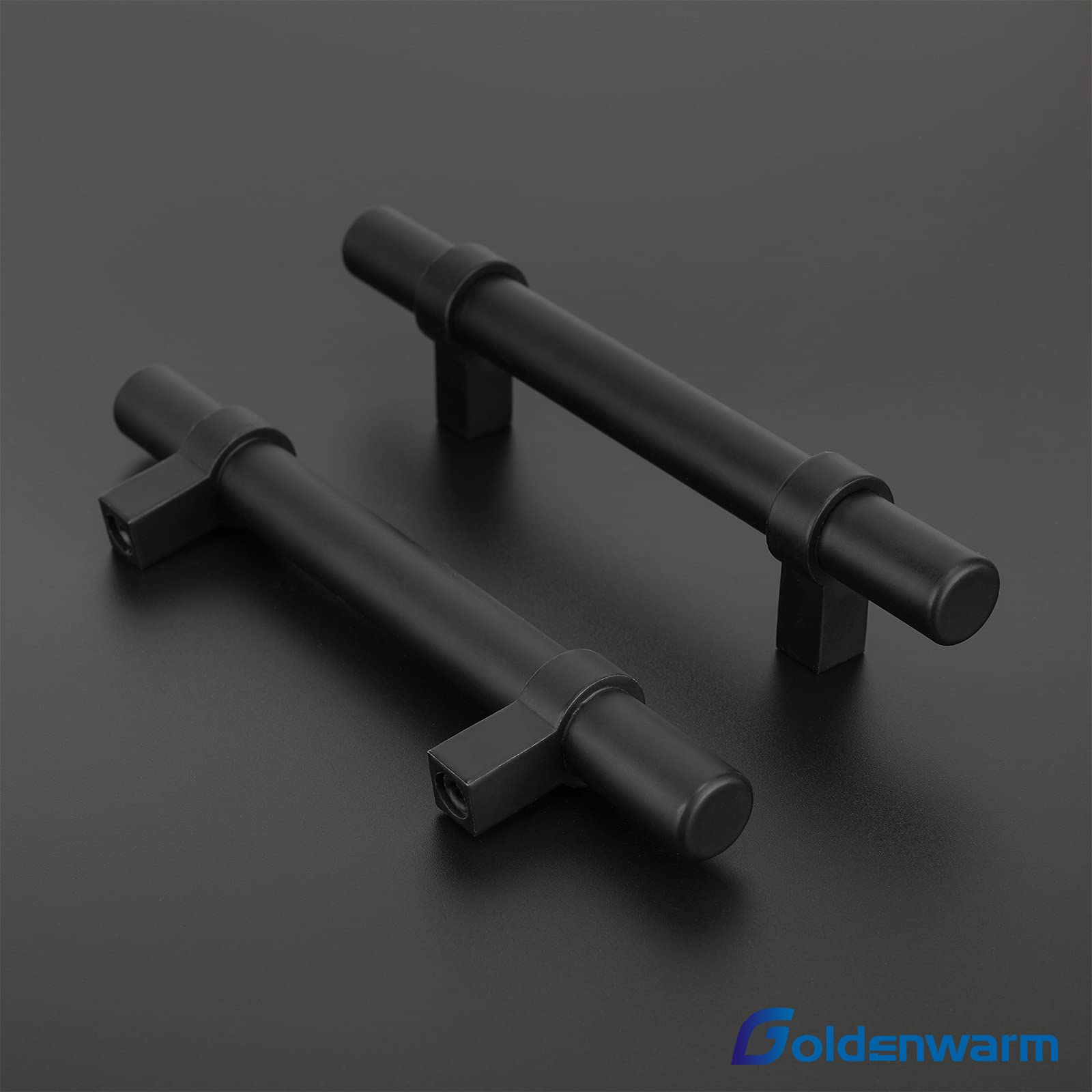goldenwarm Black Cabinet Handles Kitchen Drawer Handles - LST16BK76 Black Drawer Handles 3in Cabinet Handles for Dresser Drawer Handles 5 inch Overall Length,10 Pack