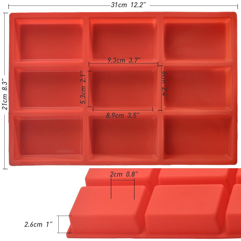 ionEgg Silicone Mini Loaf Pan, Non-Stick Mini Bread Pan, 9 Cavity Silicone Bread Baking Mold, for Mini Loaf Cake, Bread, Meatloaf, Pack of 2