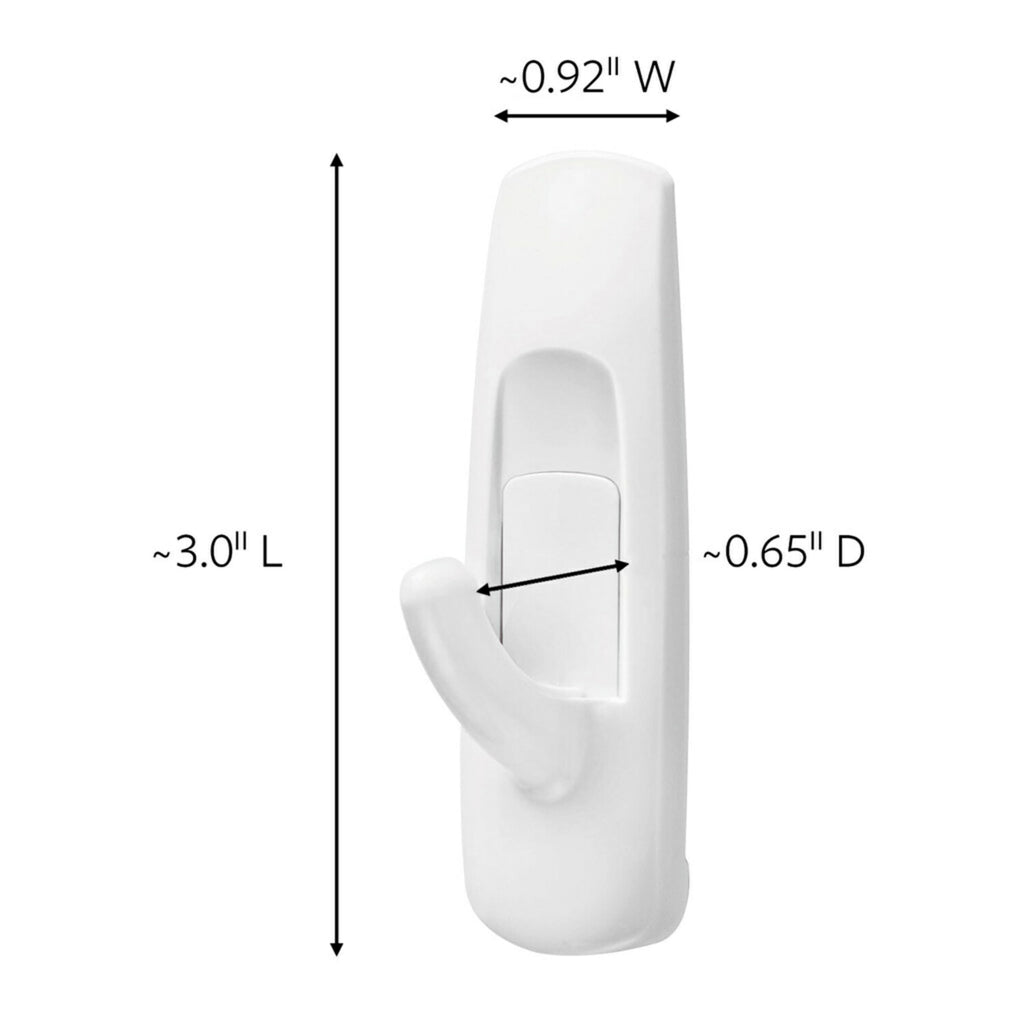 Command Medium Utility Hooks, Damage Free Hanging Wall Hooks with Adhesive Strips, Wall Hooks for Hanging Back to School Dorm Organizers, 20 White Hooks and 24 Command Strips