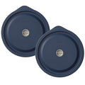 EuChoiz Silicone Storage Cover Lids Replacement for Pyrex 7402-PC 7 Cup and Anchor Hocking Glass Bowls Round Mixing Containers 2 Pack Dark Blue