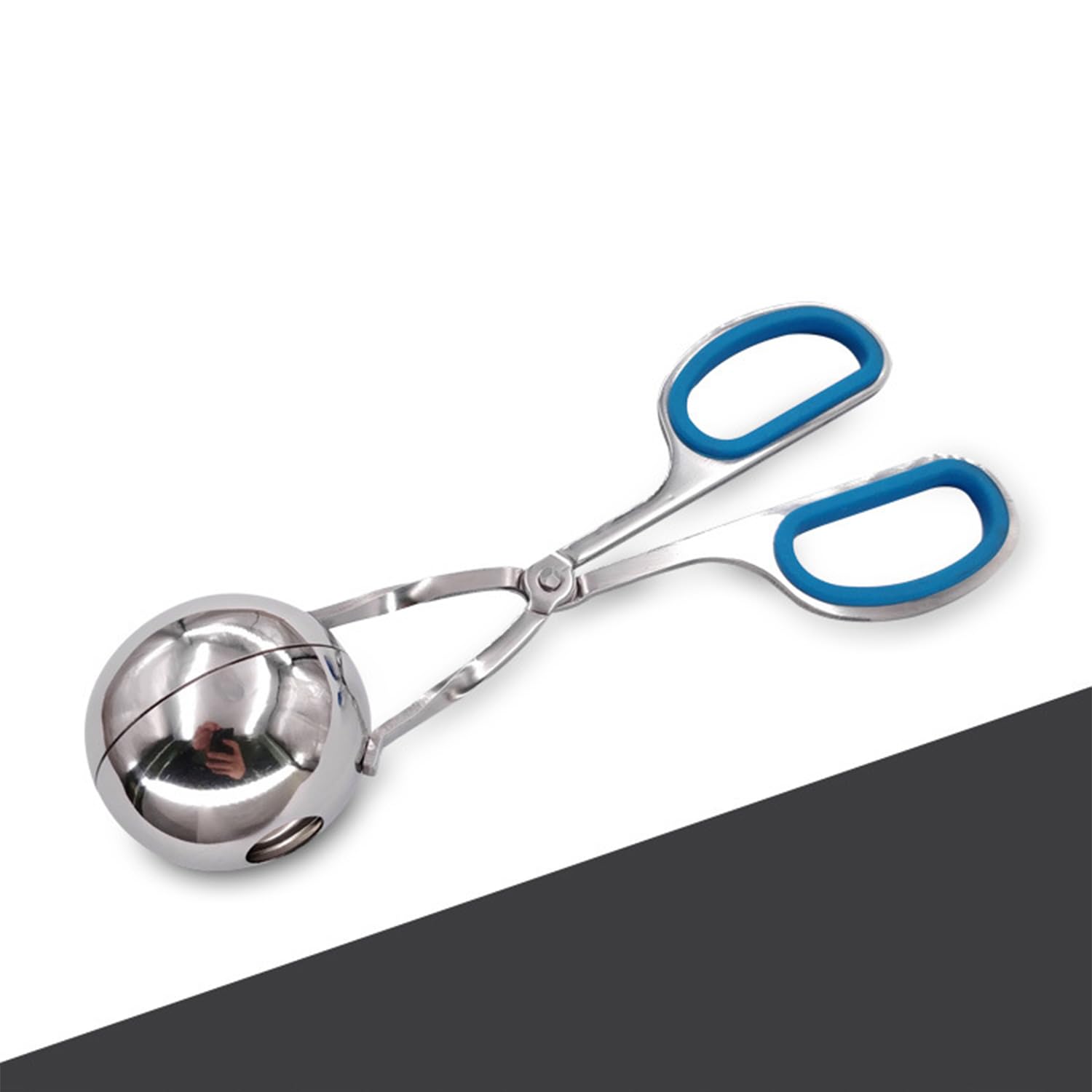 Asphodelia 3PCS Meatball Maker Scoops,None-Stick Meatball Maker with Detachable Anti-Slip Handles,Stainless Steel Meat Baller Tongs, Cake Pop, Ice Tongs, Cookie Dough Scoop for Kitchen