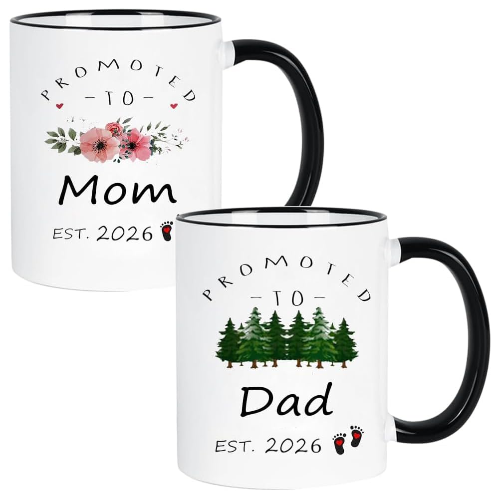 Mom Dad Est 2026 New Parent Gifts Dad Mom Pregnancy Announcement Gift Est 2026 Parent to be Gifts Mom Dad Coffee Mugs