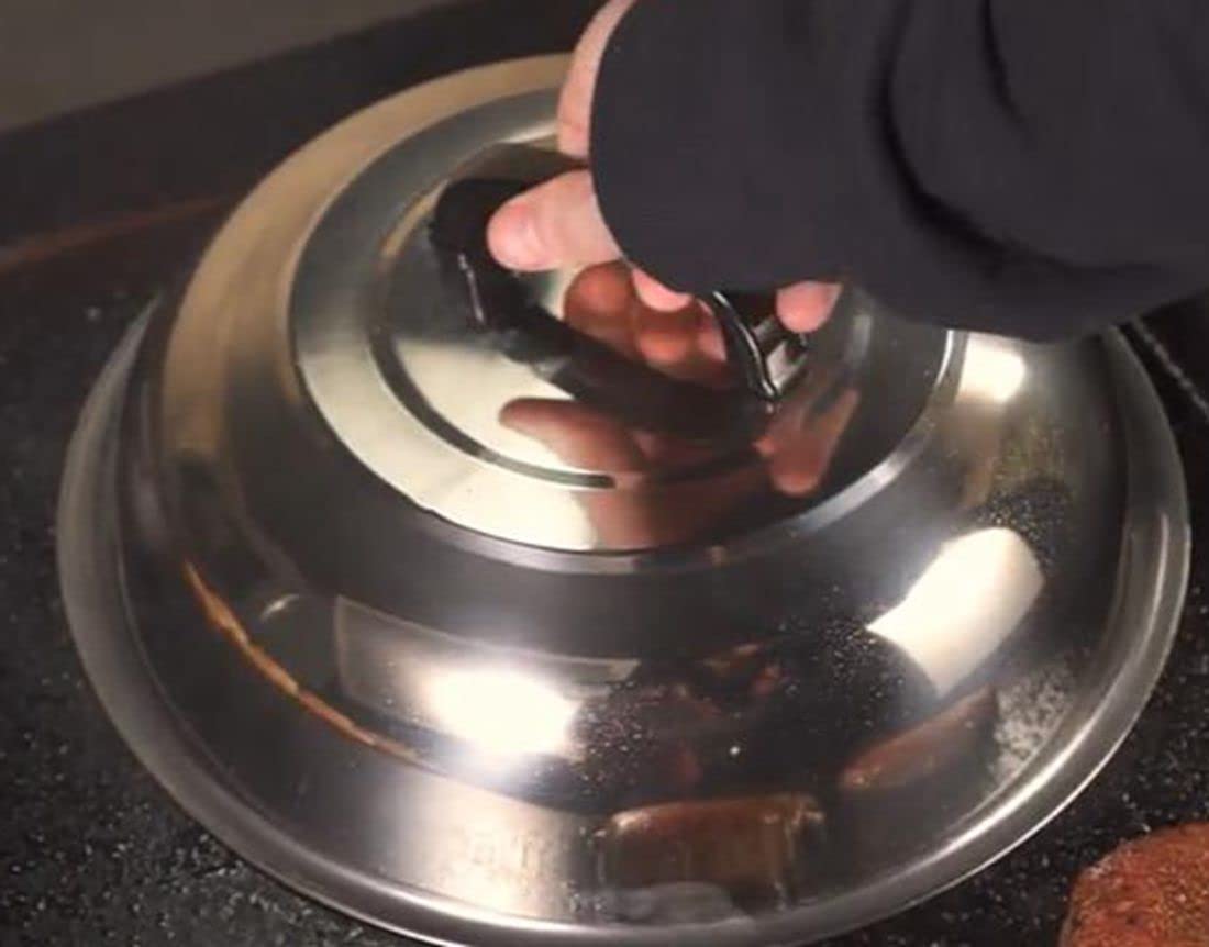 RunTo Griddle Accessories 12 Inch Round Stainless Steel Basting Cover - Cheese Melting Dome and Steaming Cover, Best for Use in Flat Top Griddle Grill Cooking Indoor or Outdoor