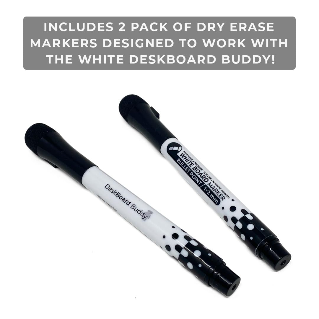 DeskBoard Buddy Desktop Whiteboard Plus Markers (White)
