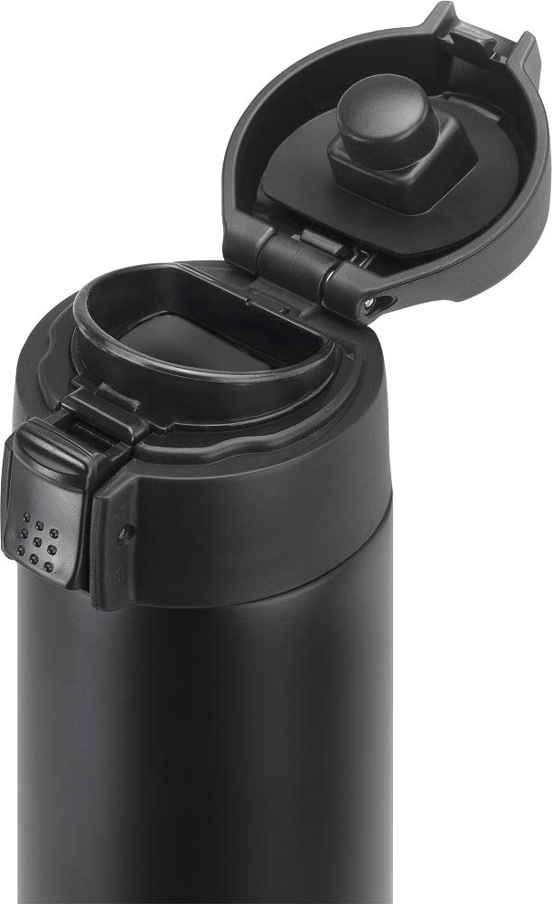 ZWILLING Thermo Vacuum Insulated Stainless Steel Beverage Flask 450ML - Reusable Water Bottle, Travel Mug, Leak Proof Lid, Double Wall Insulation, Mug for Coffee and Tea, Dishwasher Safe -Black
