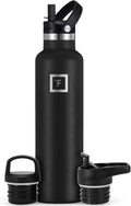 IRON °FLASK Camping & Hiking Hydration Canteen - 24/32 oz with 3 Lids - Insulated Water Bottle with Straw - Double Walled Stainless Steel - Vacuum Leak Proof BPA Free - Travel Sports Gym Flask
