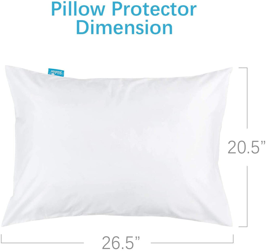 Biloban 4 Pack Waterproof Pillow Protectors Standard Bed Bug Proof Pillow Covers for Sleeping Noiseless Breathable Pillow Protector Standard White