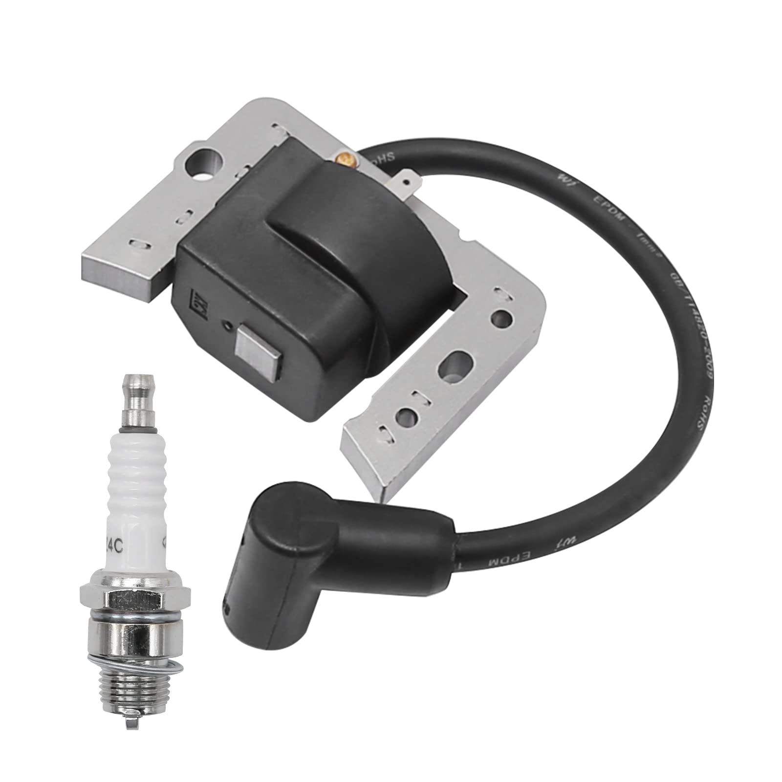 Ignition Coil Spark Plug Kit Replacement for Tecumseh AV520 LH195 OH195 TH139 TV085 TVM140 TVXL840 VLV126 LEV100 LEV115 LEV120 LV148A LV195EA OVRM105 OVRM120 Engine