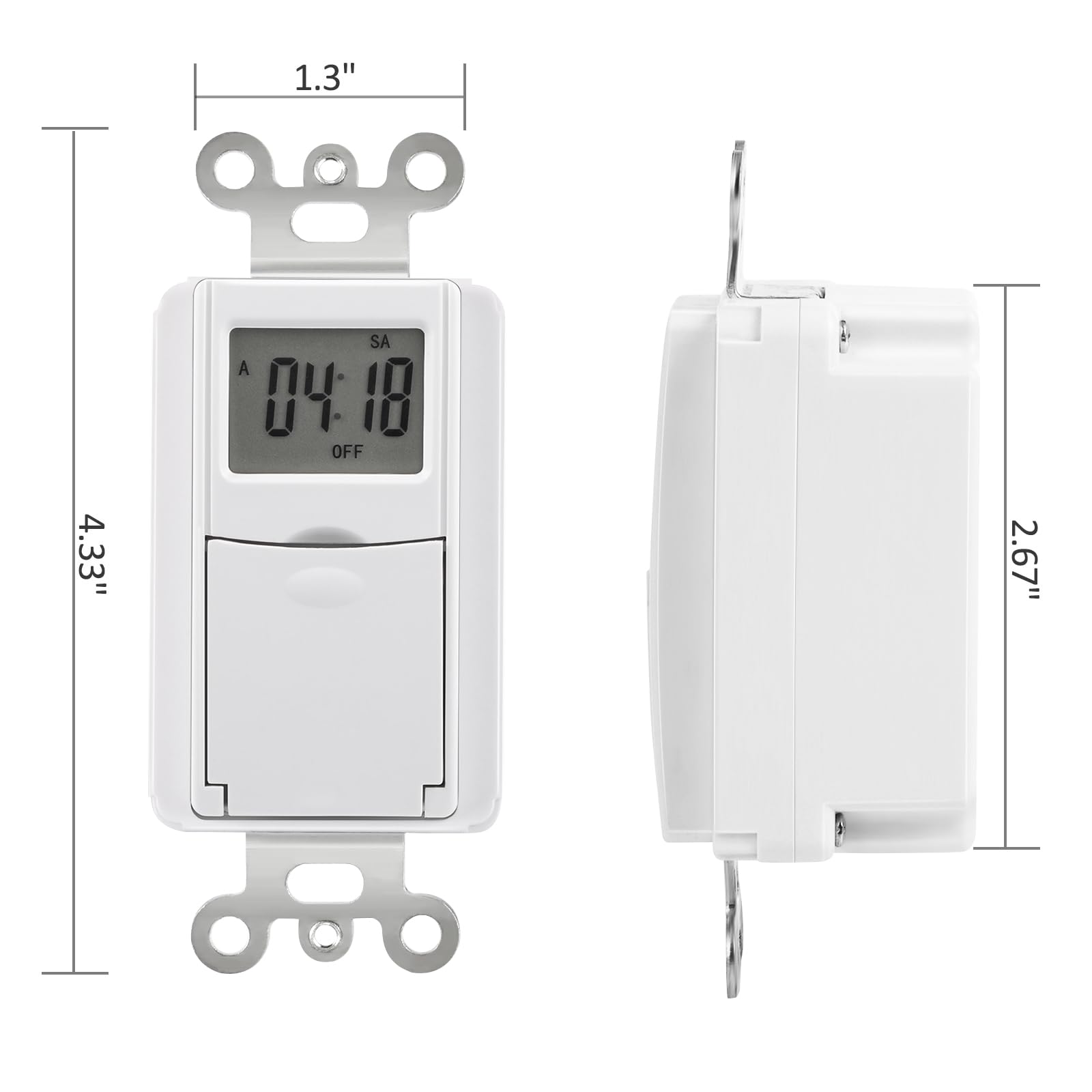 DEWENWILS Indoor in Wall Timer Switch for Light, 7 Day, 7 ON/Off Settings, DST RDM Mode, Programmable Digital Switch Timer for Lights, Fans, Motors, Neutral Wire Required, ETL Listed