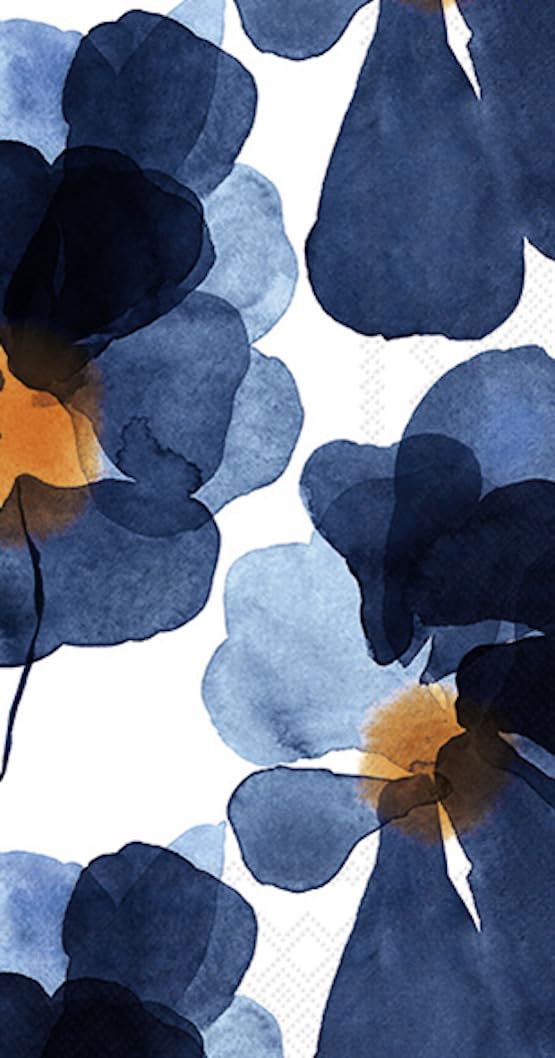 IHR Marimekko 3-Ply Deluxe Paper Napkins, 16-Count Guest Towel | Buffet, Valssi Blue