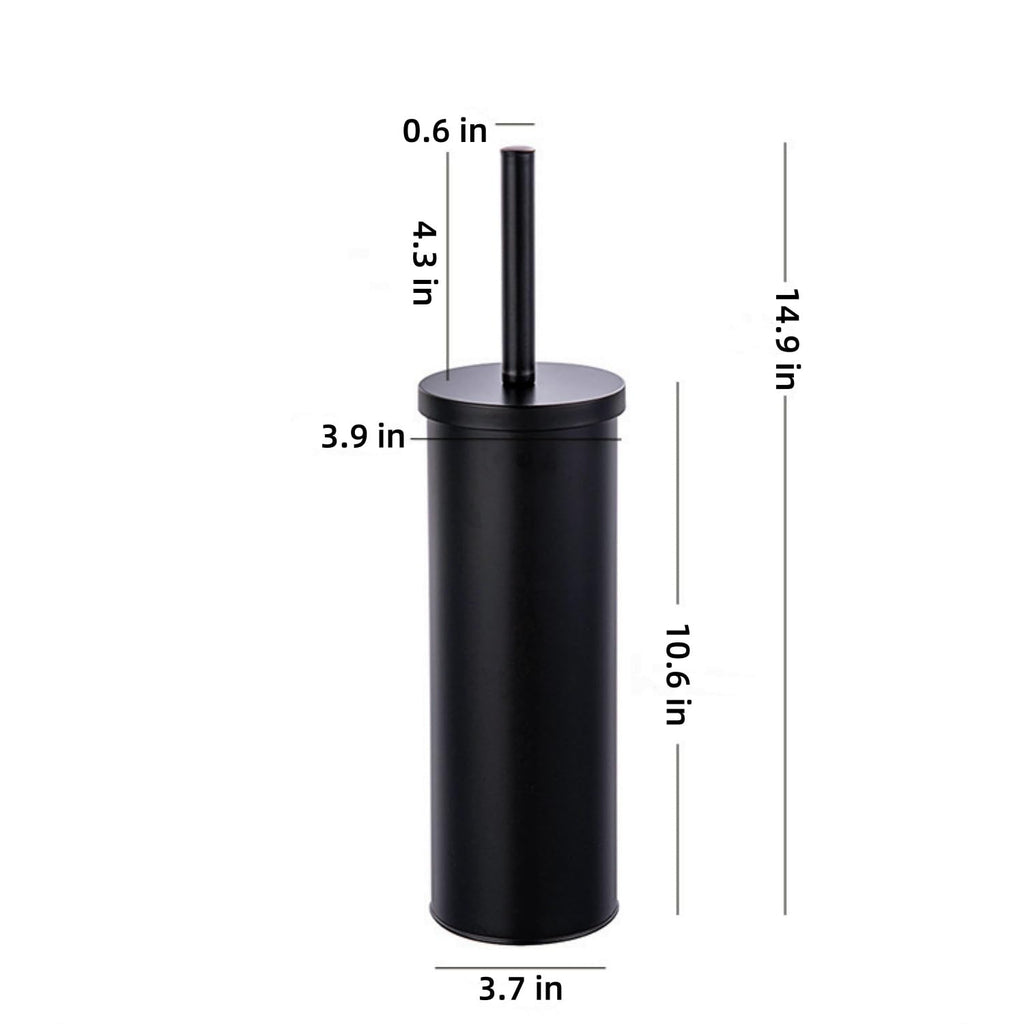 Standing Toilet Brush,Toilet Bowl Brush Holder Set,Bathroom Deep Cleaning Toilet Scrubber Rim Cleaner,304 Stainless Steel Toilet Clean Decorative Accessories for Toilet Cleaning (Matt Black) ﻿