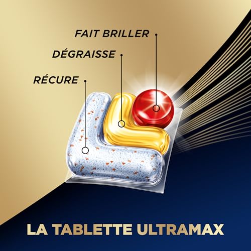 Finish® Quantum UltraMAX® Automatic Dishwasher Detergent, Lemon, 60 Tabs - Removes burnt-on stains & 24 h dried-on stains, no pre-rinse needed, 60 Tabs