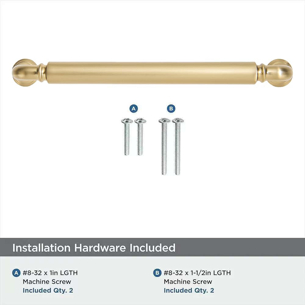 khtumeware 2-Pack Brushed Brass Heavy-Duty Solid Cabinet Pulls, 10 Inch(256mm) Hole Center, Satin Gold Drawer Pulls, Cabinet Hardware, Suitable for Kitchen Cabinets, Bathrooms and Dressers