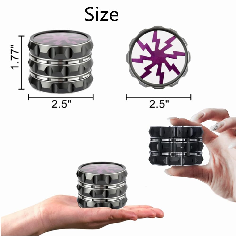 2.5 Inch Multipurpose Spice Grinder,Non Stick Spice Grinder Herb Grinder for Grinding Dry Fresh Spice, Manual (Black)