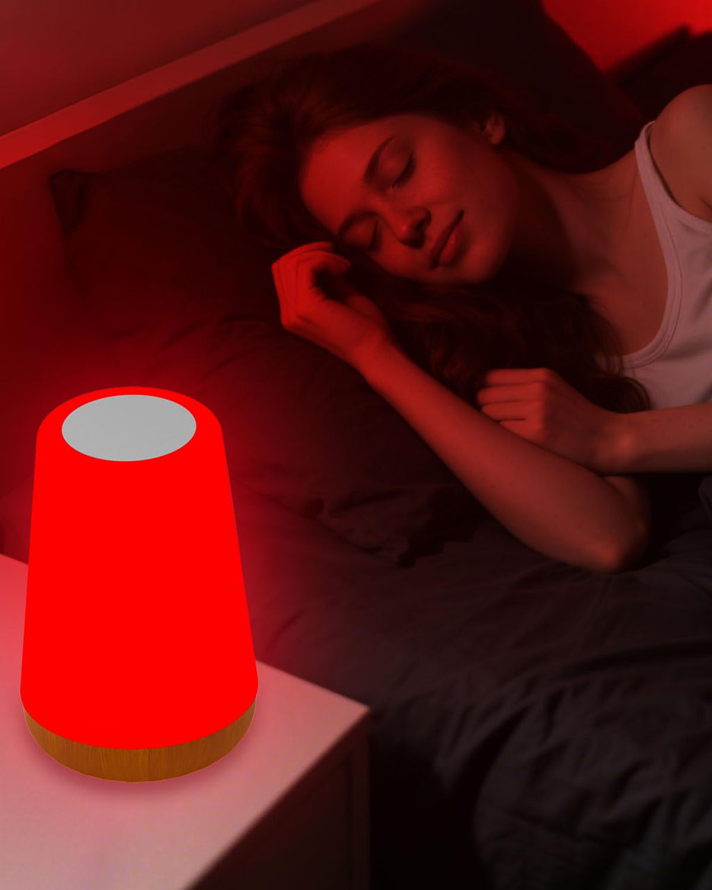 TLAOTNIY Red Light for Sleep Aid LampBlue Light Blocking Dimmable for Stress Relief Relaxation Travel Meditation and Yoga, 670nm Red Lamp